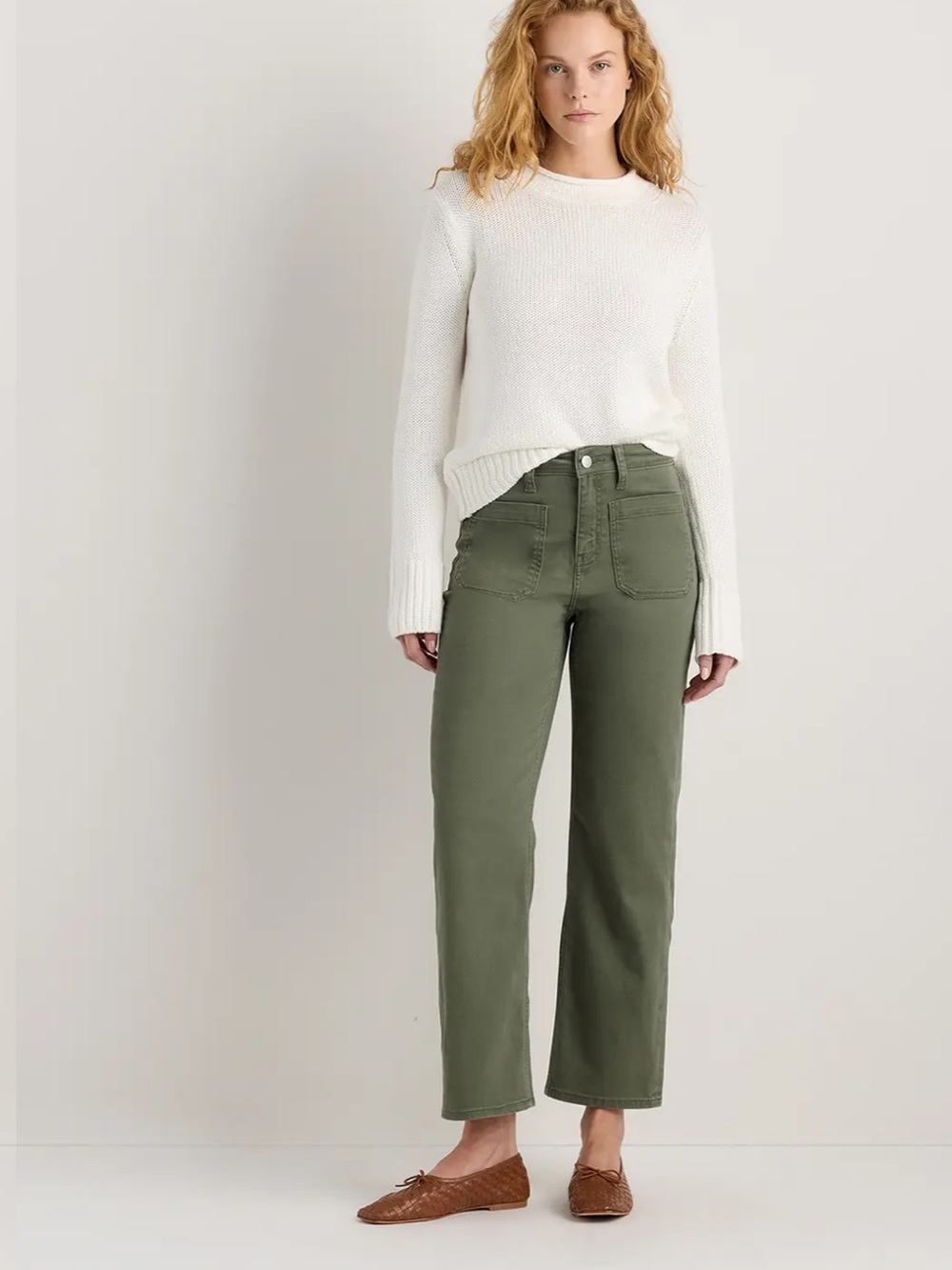 Quince Bella Stretch Patch Pocket Wide Leg Jeans 29 - Picture 6 of 11